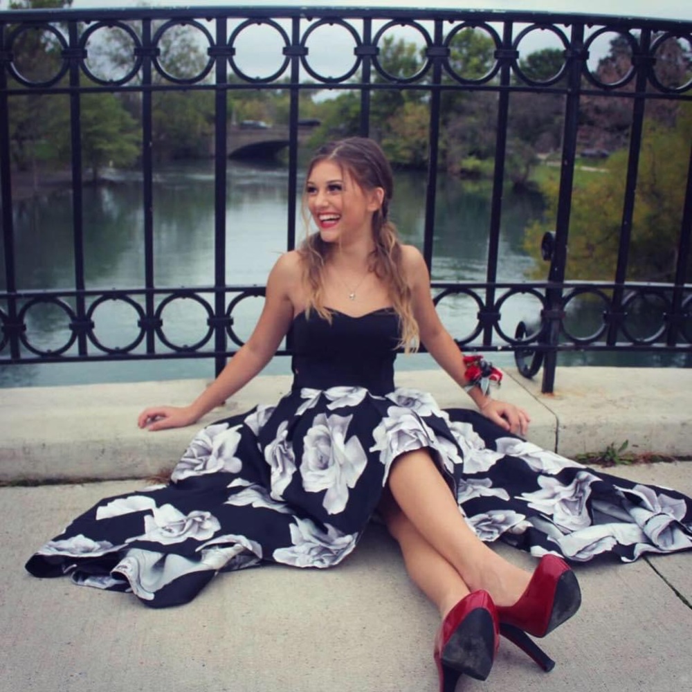 Black and White Floral Gown